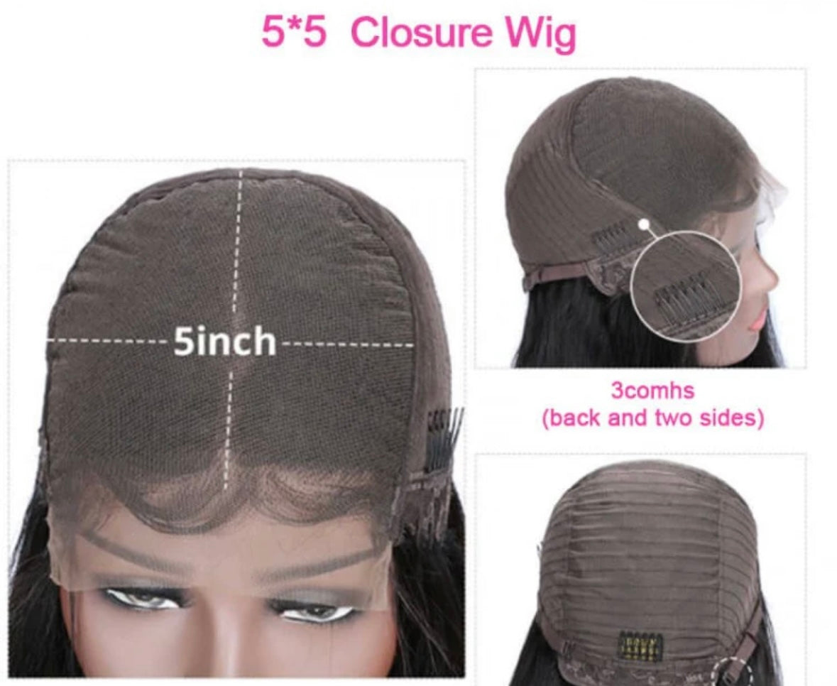 Black 5x5 Glueless Wig