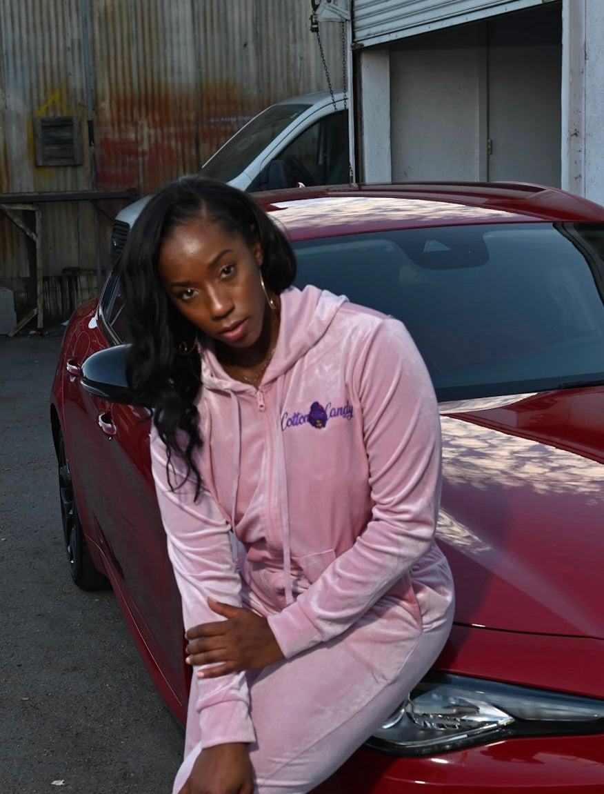 Pretty Pink Velour Tracksuit