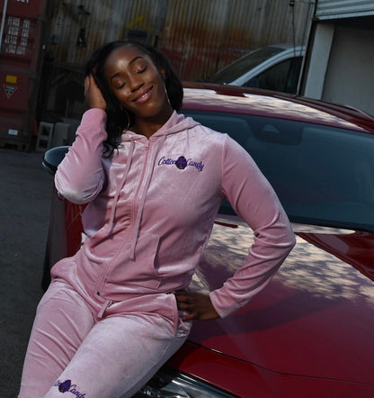 Pretty Pink Velour Tracksuit